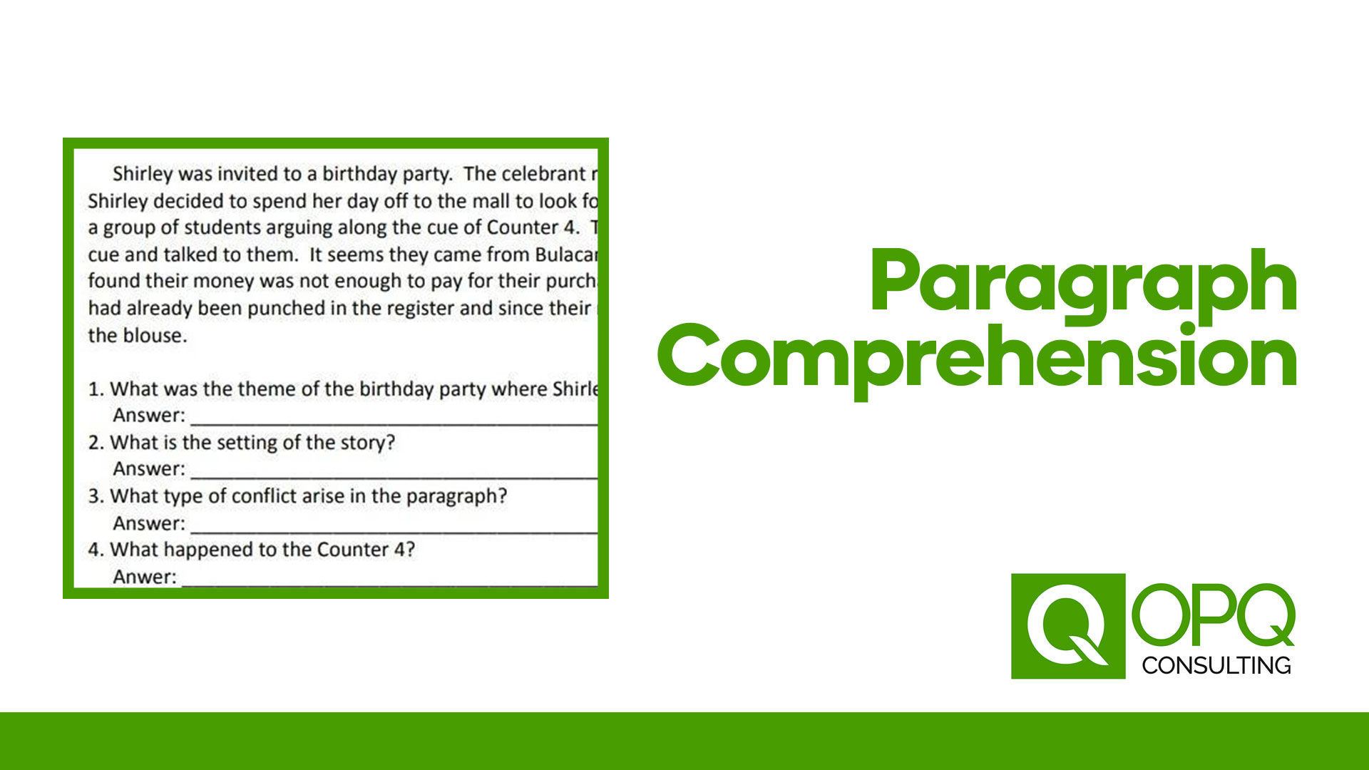 Paragraph Comprehension (PC)